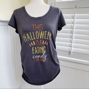 Motherhood Maternity 92482 Gray Short Sleeve Halloween T-Shirt Size Medium